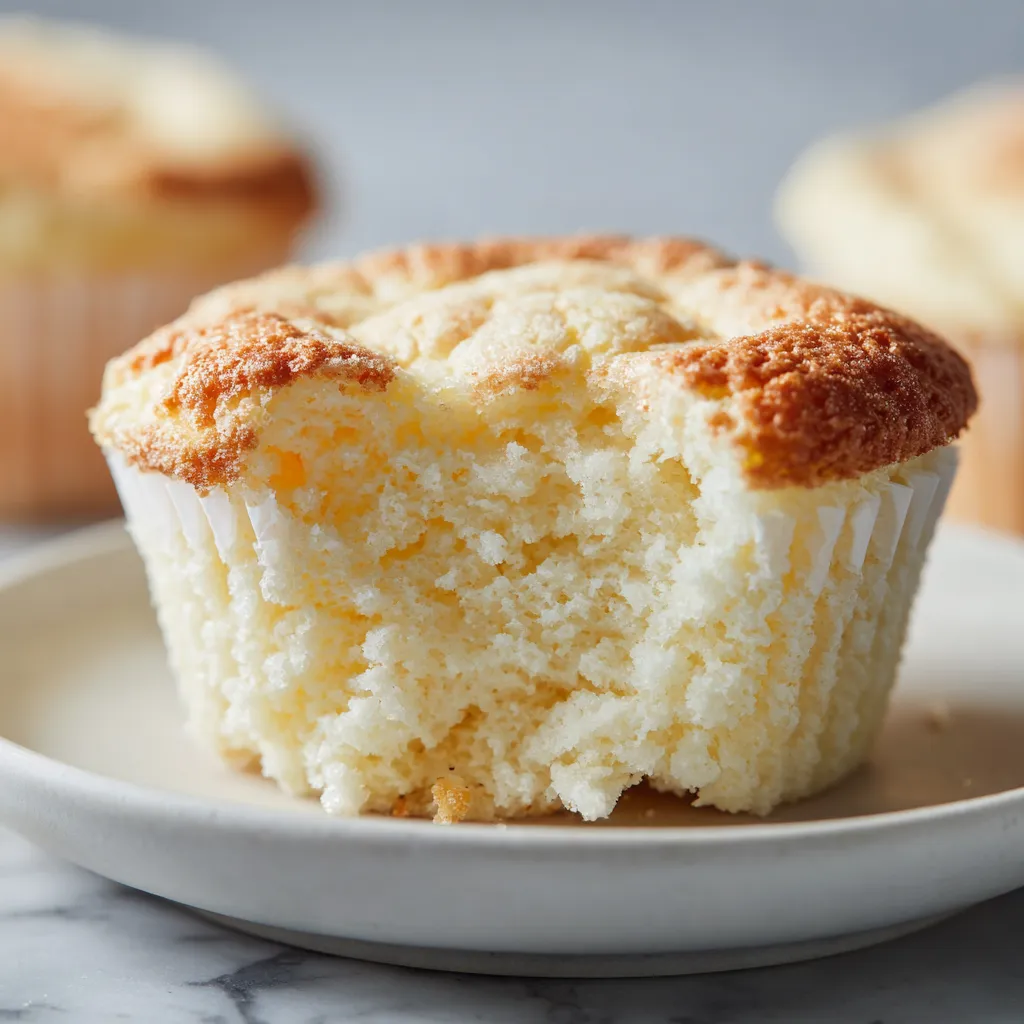 Soft and Fluffy Japanese Cotton Cheesecake Cupcakes with Cloud-Like Jiggly Texture and Delicate Cream Cheese Flavor - secondary view